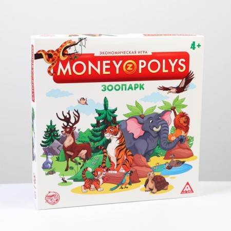 Board Economic Game "Money Polys. Zoo ", 90 bills, 4+-7