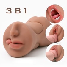 Masturbator Oka-hips 3 in 1, super realistic, dark