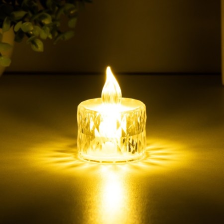 Night "Candle" LED from batteries transparent 3xlr41 3.5x3.5x5 cm-2