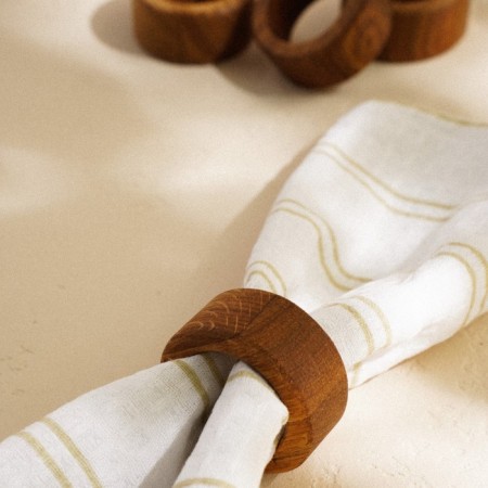 (SL Home) Ring for napkins, 4 pcs, oak, d = 4.8 cm-8