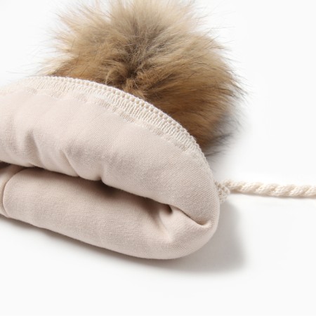 Children's hat with insulation, rr 35-40, milk color-1