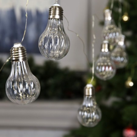 Garland “thread” 3 m dews with nozzles “volumetric bulbs”, IP20, silver thread, 100 LED, white glow, 3.5 in-1