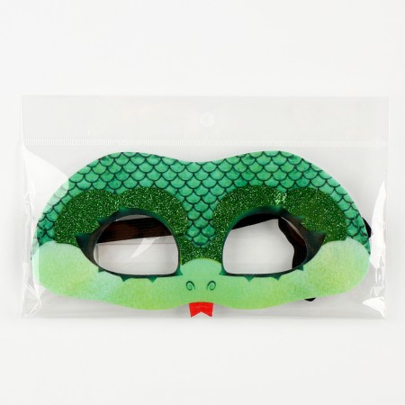 New Year! Carnival mask "sparkling snake" green with sparkles-6
