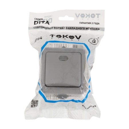 Switch 1-cl. OP DITA IP54 10A 250V with indication ser. Tokov Electric TKL-DT-V1I-C06-IP54 1040468-2