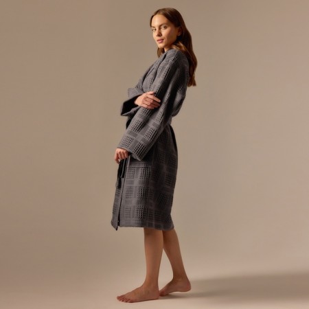 Welfare Women's bathrobe SL Home: Chess "Grig Sandre", size M, 100% cotton, 340 g/m2-4