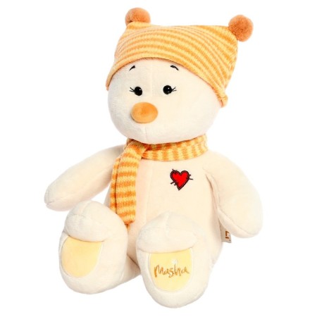 Soft toy "Bear Masha" in a hat, 30 cm-1