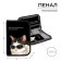 Penal 1 section 140 x 210 x 40 mm, folding pocket and cosmetic bag, fabric, calligrata topontent "cats memes"