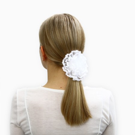 Graduation. Bant for hair on elastic band, white, 10.5 cm, princesses-1
