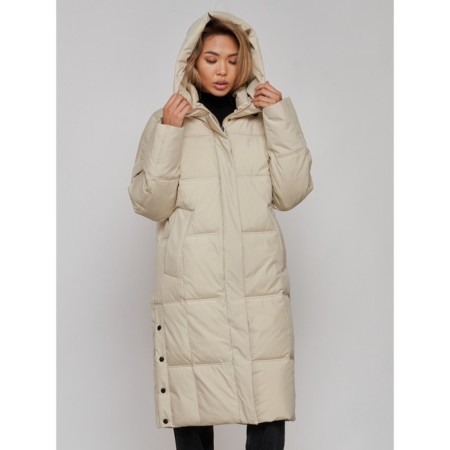 Coat insulated winter female, size 46, beige color-8