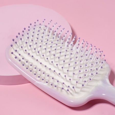 The comb is massage, curved, wide, 8.5 × 24 cm, pearl color-2