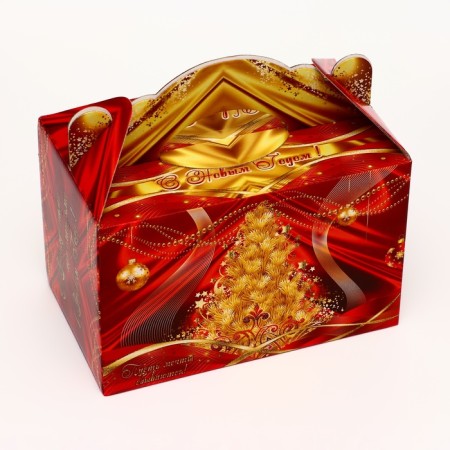 Gift box "Festive silk in red" New Year's suitcase average 20 x 12 x 19-1