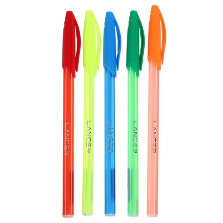Ballpoint pen "stripes" 0.5 mm, blue rod, in the display, mix case (barcode on the piece)-5
