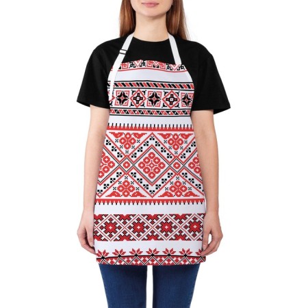 Apron kitchen with a photo print "Folk identity", adjustable, size OS