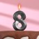 Candle in the cake "Fine", number 8, graphite, 6.5 cm