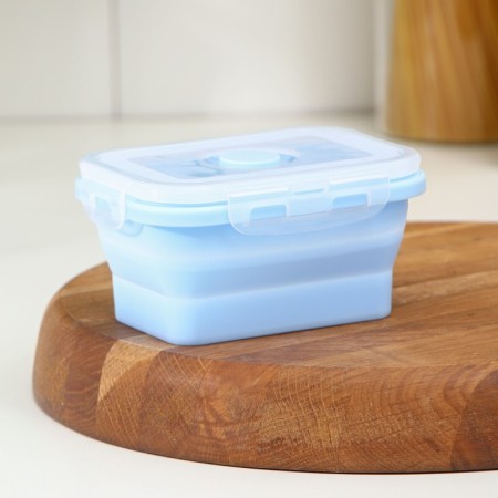 Folding container with a lid of the Costa, 400 ml, 13x9.5x6 cm, blue-1