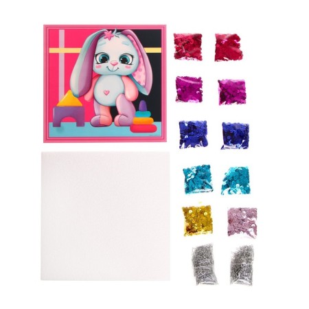 Application with sequins "Bunny with toys"-3