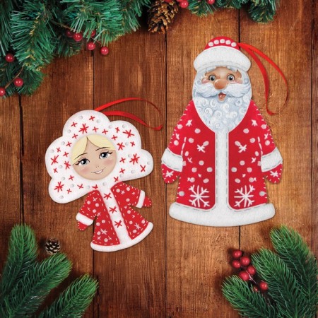 New Year's toys from felt "New Year! Ded Moroz and Snegurochka"-3