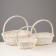 Set of wicker baskets, 47x39x17/43, 40x32x15/38, 33x25x13/33 cm, 3 pcs., Bely, Ivas