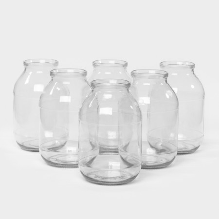 A set of glass cans for conservation, SKO-82 mm, 2 l, 6 pcs