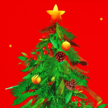 Package Gift New Year Laminated "Christmas trees", 23 x 17.8 x 9.8 cm.-1