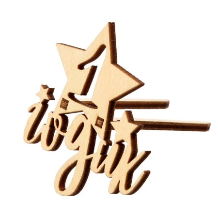 Topper for the cake "1 year", wooden, 53x38-4