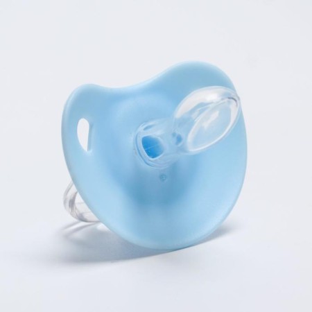 Orthodontic dummy nipple, silicone, from 6 months, with a cap, mix for a boy-3