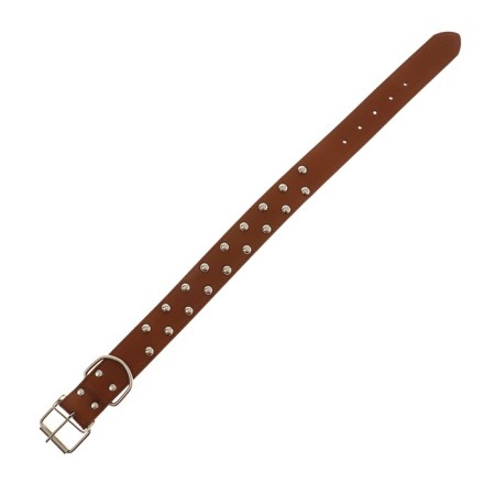 The riveted collar in 2 rows, 63.5 x 3.8 cm, brown-4