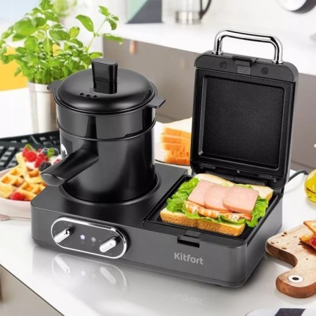 Tile-Gril 4 in 1 KitFort KT-2076, 1200 W, 1.2 l Poster, black color-1