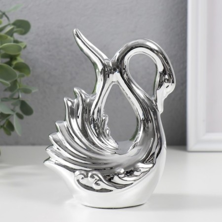 Souvenir Ceramics "Swan. Subordance" silver 6x10x14.5 cm