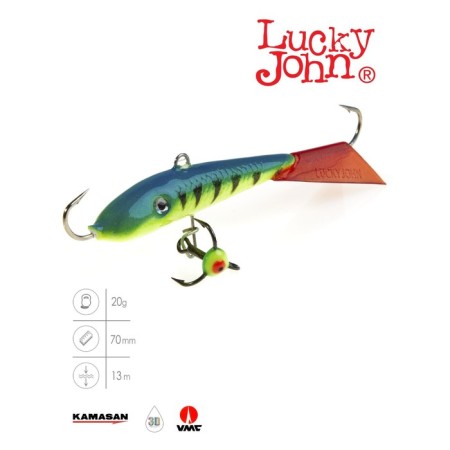 Balancir Lucky John Fin 5 + tee, 7 cm, color 36rt blister