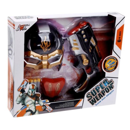 Set of game "superhero", mask, gun with bullets, target, color mix-5