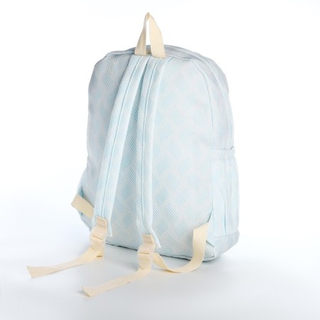 School backpack from textiles on lightning, 3 pockets, blue color-3
