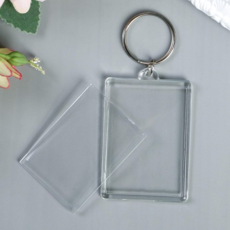 Harvesting keychain rectangle set 2 parts (insert 35x50 mm) 4x5.6 cm-2