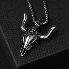 Unisex “bull” head, color black silver, 60 cm
