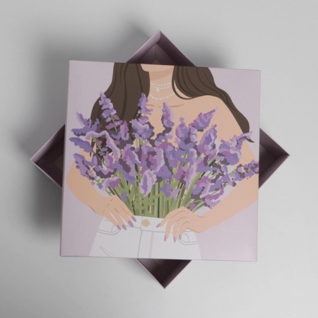 Gift folding box, packaging, "lavender", 26 x 26 x 8 cm-3