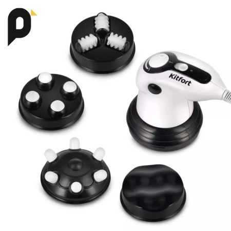 Body massage KitFort KT-2978, electric, rotational, 25 watts, 4 nozzles, white