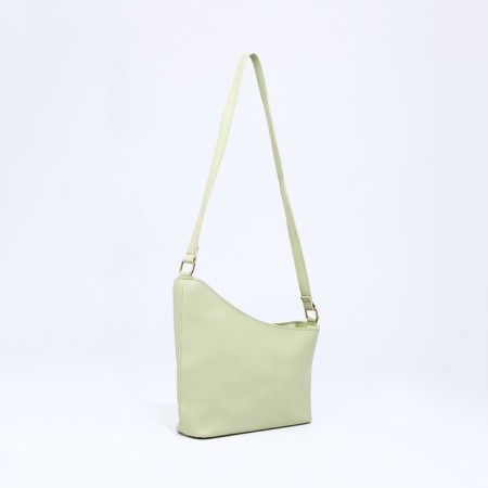 Bag Cross-Bodi with a zipper, green color-2