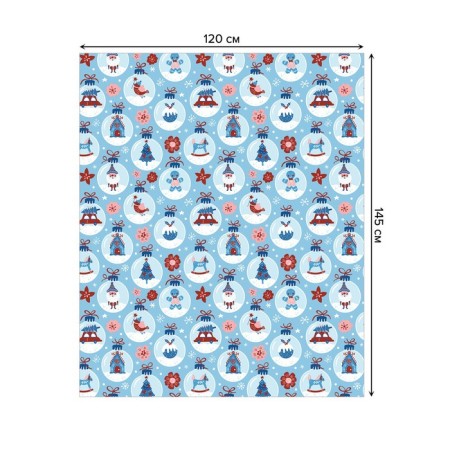 The tablecloth "New Year's balls", rectangular, oxford, size 120x145 cm-1