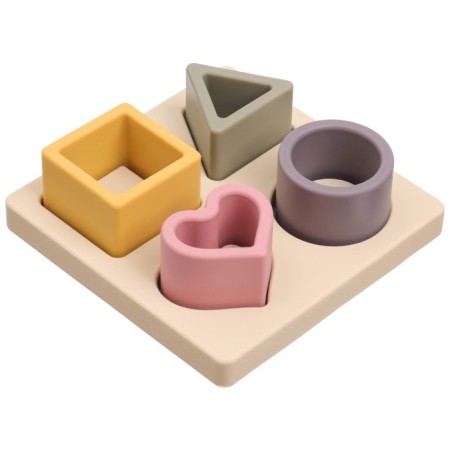 Developing toy - sorter “Study figures”, food silicone, beige color, Mum & Baby-16