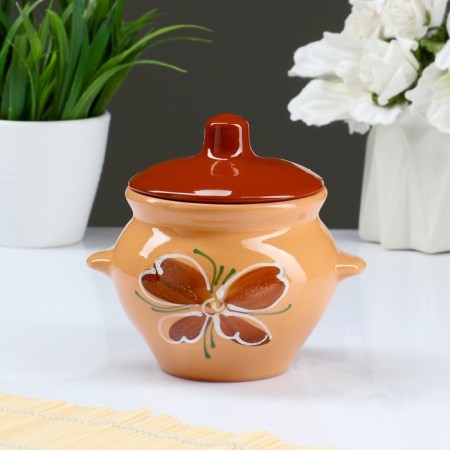 Set of pots # 5 with pens 6x0.5l, cornflower melted milk-5