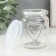 Bank for suppositories glass with a “heart” lid is a transparent 150 ml 6x6x8 cm