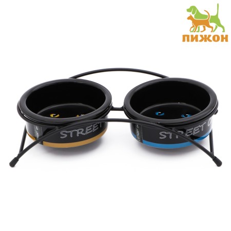 Ceramic bowls on a stand 2 x 250 ml-1