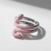 Ring "Snake" in polka dots, pink color in silver, dimensionless