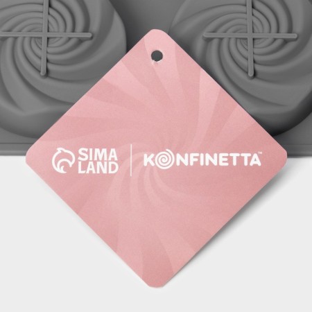Form for baking and mousse desserts Konfinetta "charm", 29.5 × 17.2 cm, 12 cells (5 × 2.2 cm), gray color.-6