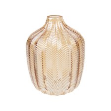 Decorative glass vase, 140 × 140 × 190 mm, beige color
