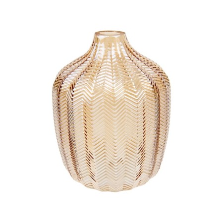 Decorative glass vase, 140 × 140 × 190 mm, beige color