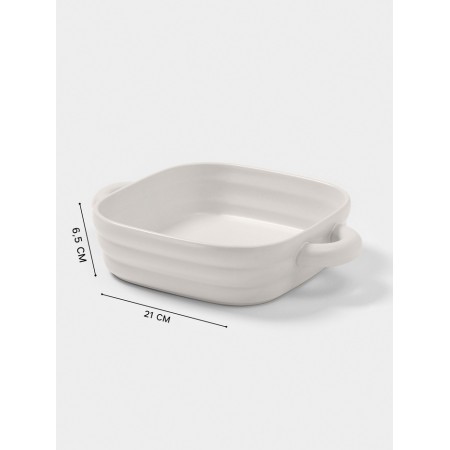 The baking form of the share "marshmallows", 1.5 l, 21 × 21 cm, square, ceramics, white-1
