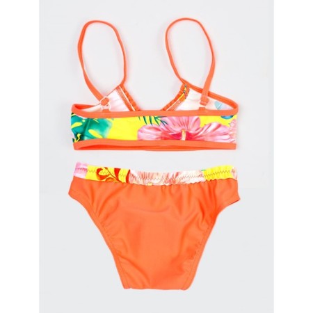 Bathing suit for girls, height 134-140 cm, coral color-1