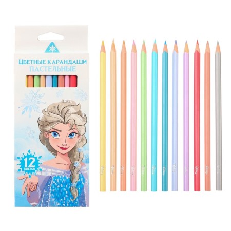 Colored pencils pastel, 12 colors, trihedral, cold heart-7