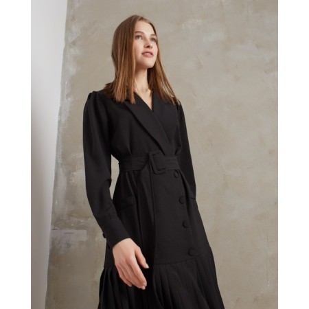 Women's dress minku: classic color black, size 42-4